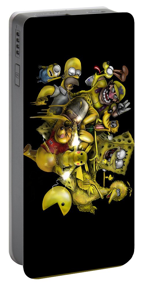 Yelllow Portable Battery Charger featuring the digital art Yellow Nostalgia by Canvas Cultures