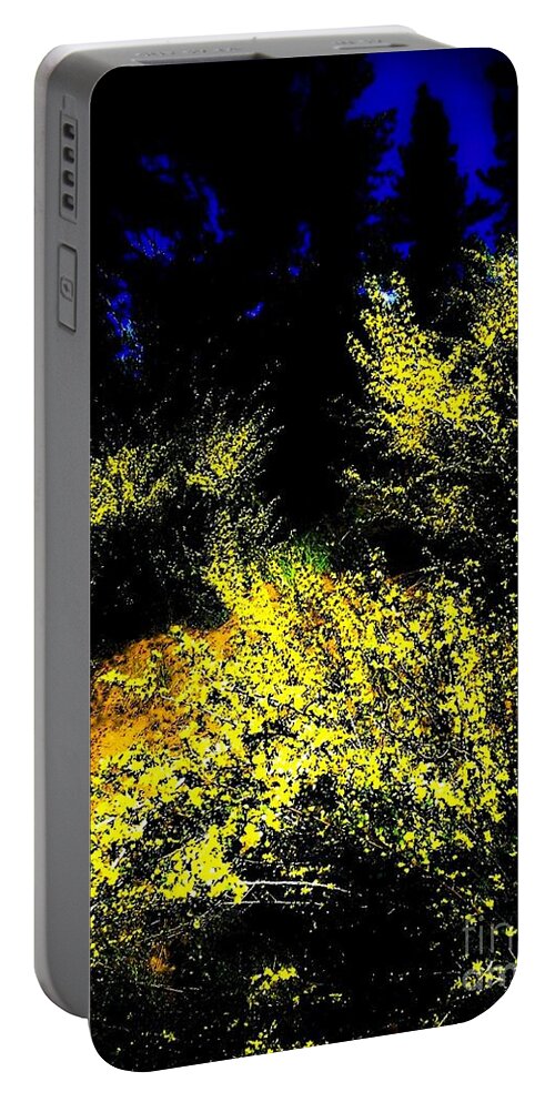 Yellow Flowers Portable Battery Charger featuring the mixed media Yellow Summer by Jennifer Lake
