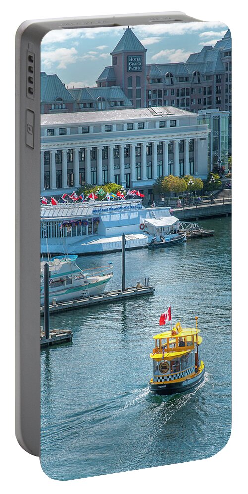 Water Portable Battery Charger featuring the photograph Yellow Water Taxi 8100 by Ginger Stein