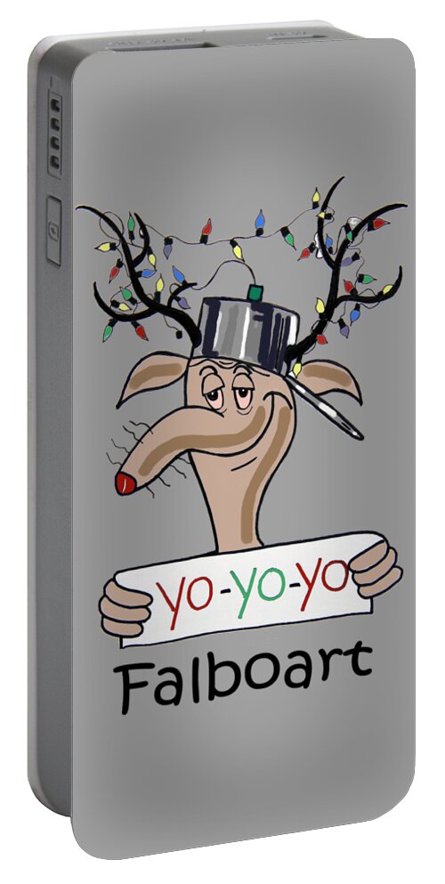 Raindeer Portable Battery Charger featuring the painting Yo Yo Yo by Anthony Falbo