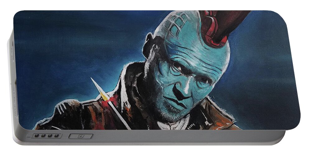 Guardians Of The Galaxy Portable Battery Charger featuring the painting Yondu by Tom Carlton