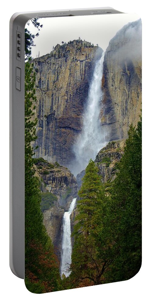 Yosemite Falls Portable Battery Charger featuring the photograph Yosemite Falls D by Phyllis Spoor