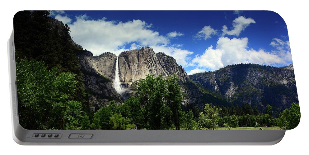 Swinging Bridge Portable Battery Charger featuring the photograph Yosemite Falls from Swinging Bridge by Raymond Salani III