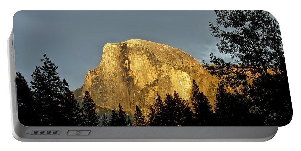 Yosemite Portable Battery Charger featuring the photograph Yosemite's Half Dome at Sunset by Mountain Dreams