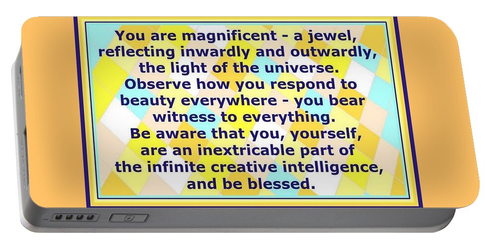 Jewel Portable Battery Charger featuring the digital art You are a Jewel - Blessing by Julia Woodman