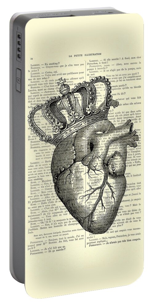 Queen Portable Battery Charger featuring the digital art You Are The Queen Of My Heart by Madame Memento