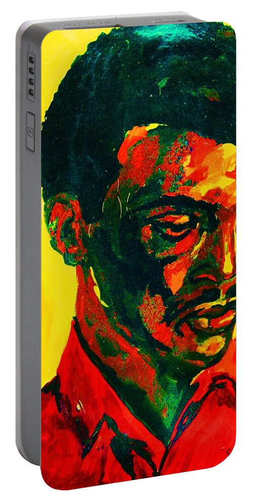  Africa Portable Battery Charger featuring the painting Young African Man by Carole Spandau