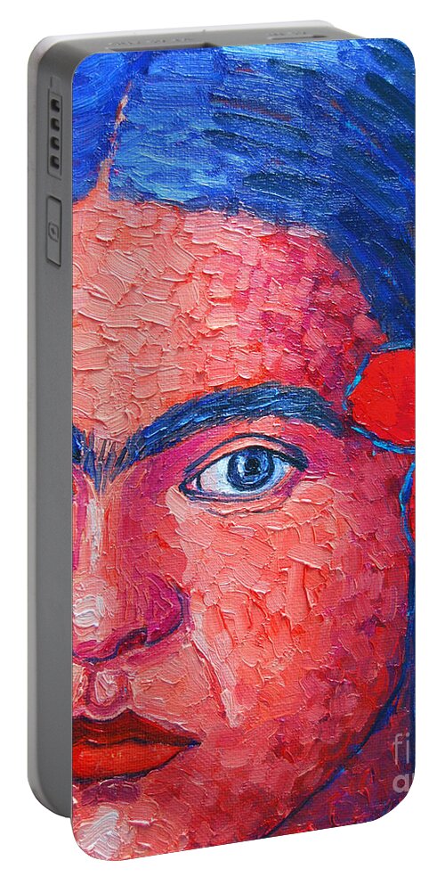 Frida Portable Battery Charger featuring the painting Young Frida Kahlo by Ana Maria Edulescu