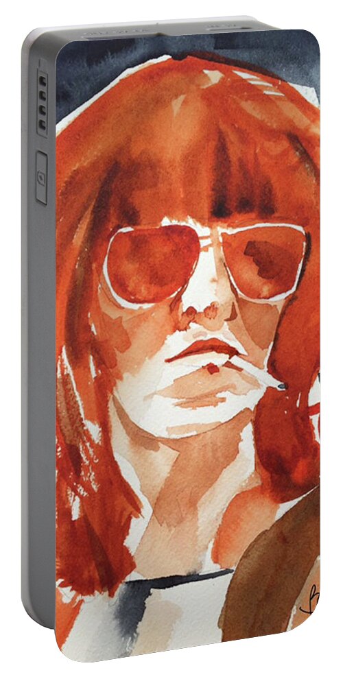 Celebrity Portable Battery Charger featuring the painting Young Keith in Rust by Bonny Butler