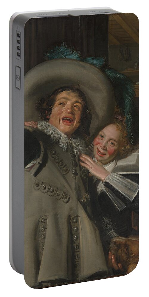 Young Man And Woman In An Inn Portable Battery Charger featuring the painting Young Man and Woman in an Inn by MotionAge Designs