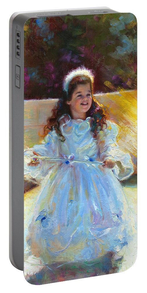 Queen Portable Battery Charger featuring the painting Young Queen Esther by Talya Johnson