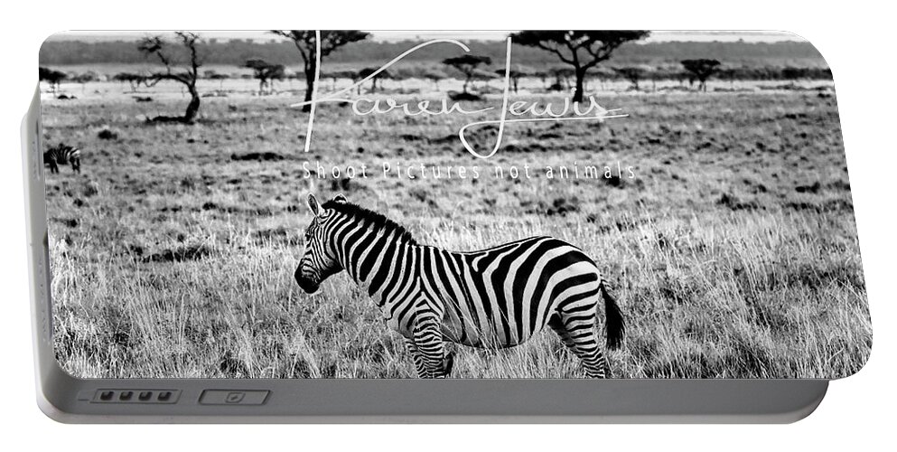 Zebra Portable Battery Charger featuring the photograph Zebra and Friend by Karen Lewis