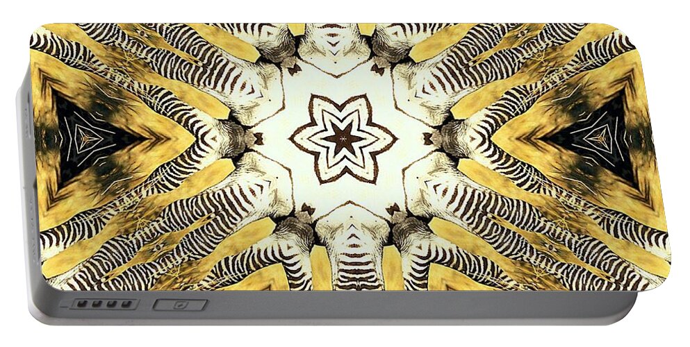 Digital Portable Battery Charger featuring the digital art Zebra I by Maria Watt