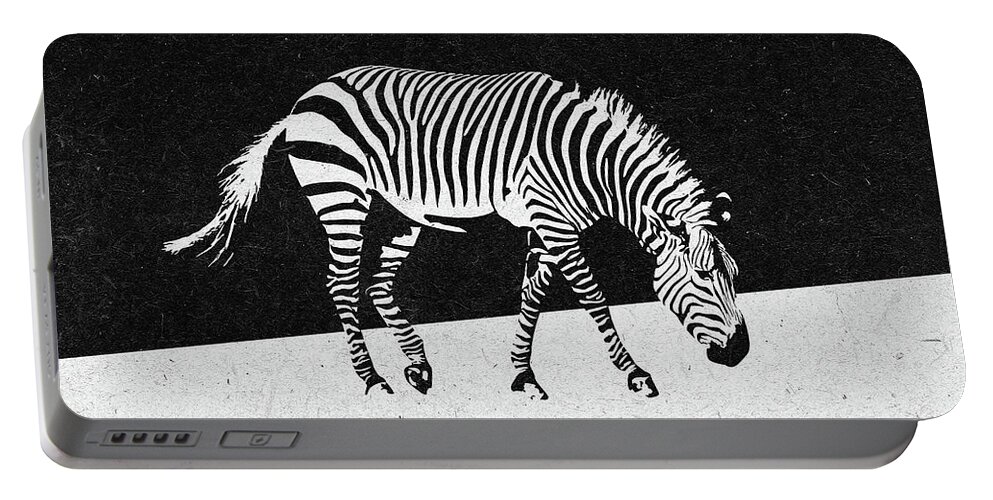 Zebra Portable Battery Charger featuring the digital art Zebra by Zoltan Toth