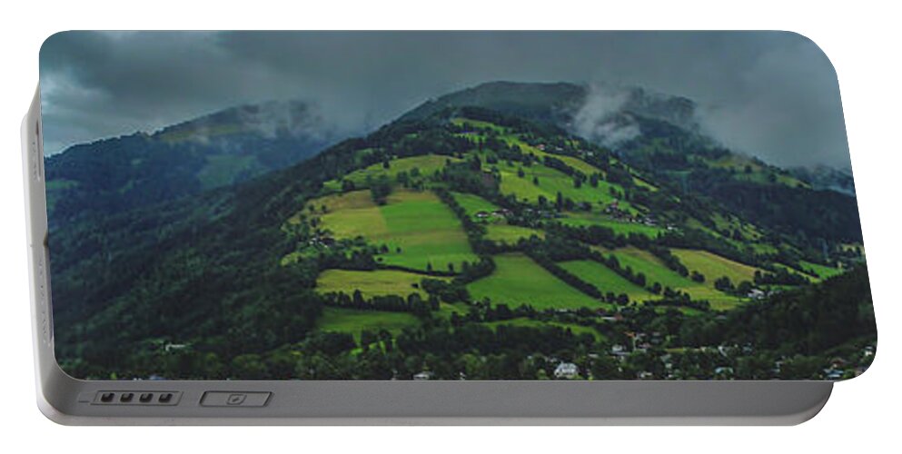 Austria Portable Battery Charger featuring the photograph Zell am See Panorama by Andy Konieczny