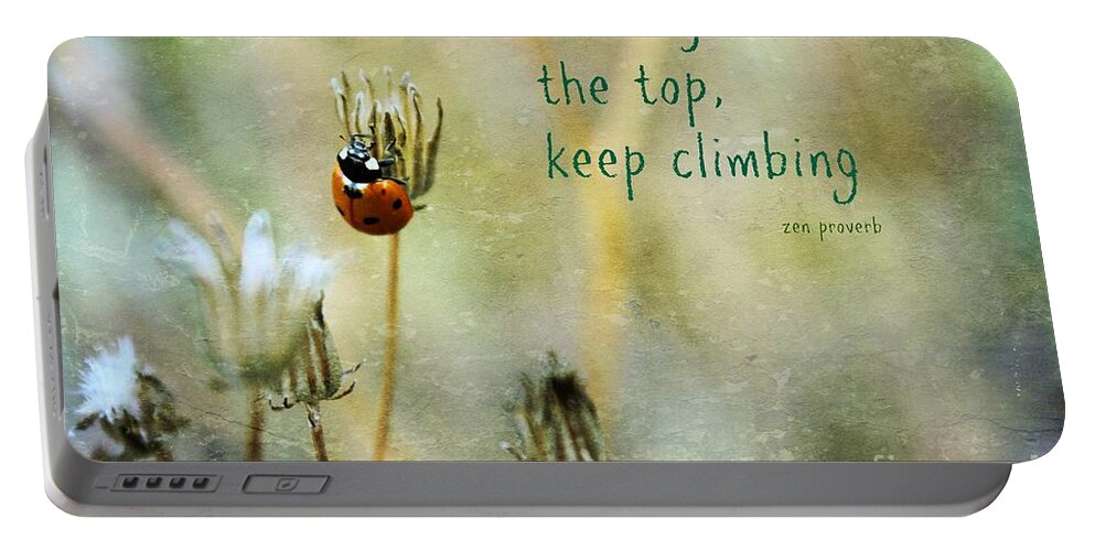 Lady Bug Portable Battery Charger featuring the photograph Zen Proverb by Clare Bevan