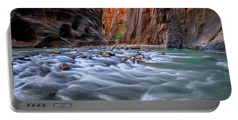 Zion Portable Battery Charger featuring the photograph Zion Narrows by Wesley Aston