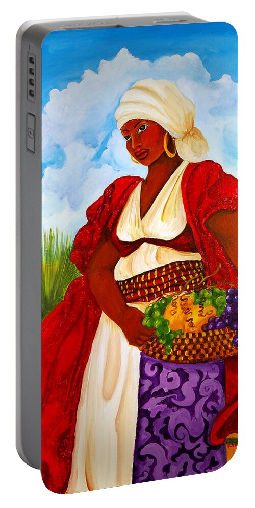 Gullah Portable Battery Charger featuring the painting Zipporah by Diane Britton Dunham