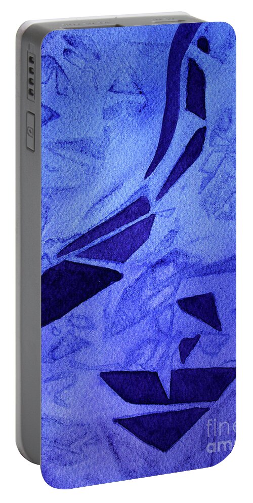 Paintings Portable Battery Charger featuring the painting 08 Purple Abstract 1 by Kathy Braud