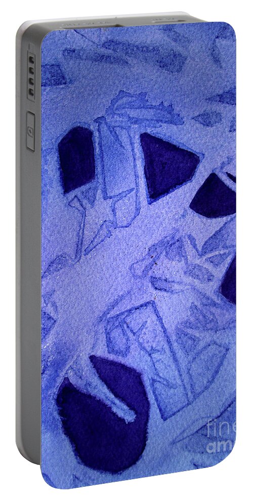 Paintings Portable Battery Charger featuring the painting 09 Purple Abstract 2 by Kathy Braud