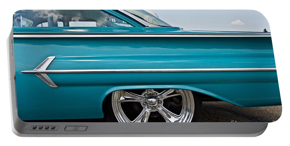 Car Portable Battery Charger featuring the photograph 1960 Chevy Impala #2 by Linda Bianic