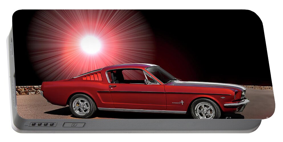 1965 Ford Mustang Fastback Portable Battery Charger featuring the photograph 1965 Ford Mustang 289 Fastback by Dave Koontz