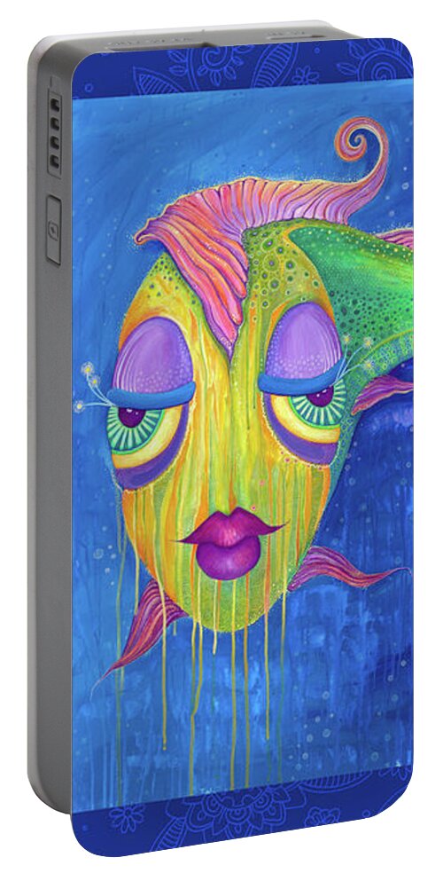 Fish Portable Battery Charger featuring the digital art A Beautiful Shade of Broken by Tanielle Childers