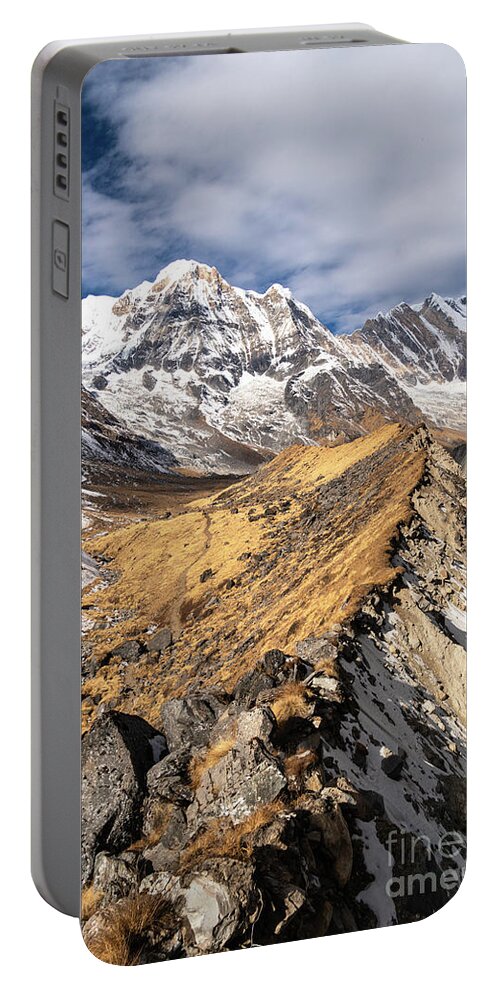 Annapurna Conservation Area Portable Battery Charger featuring the photograph Annapurna south peak in Nepal #1 by Didier Marti