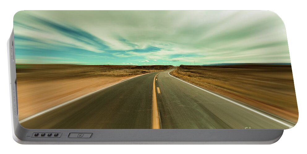 Arizona Portable Battery Charger featuring the photograph Arizona Desert Highway #1 by Raul Rodriguez