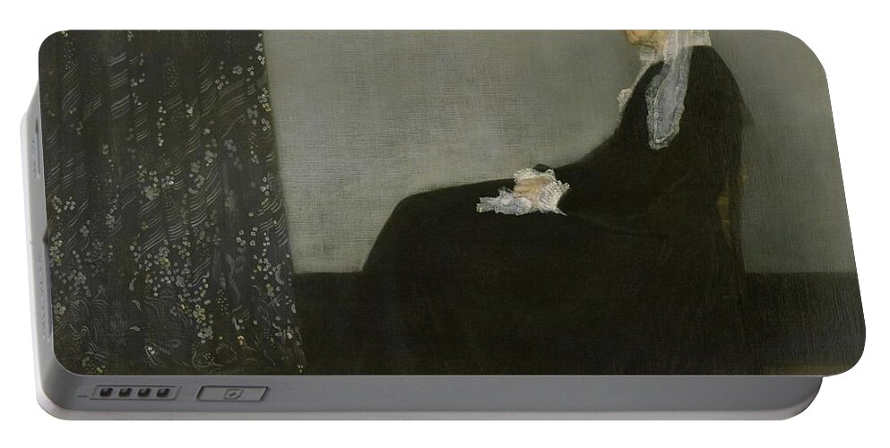 James Abbott Mcneill Whistler Portable Battery Charger featuring the painting Arrangement in Grey and Black/ Whistler's Mother, 1871. Oil on canvas. 144,3 x 162,4 cm. #1 by Album