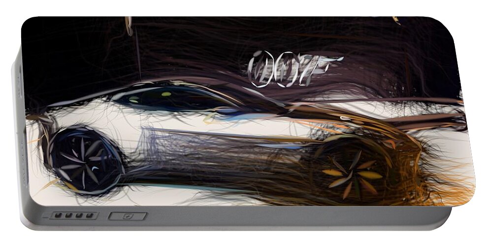 Aston Portable Battery Charger featuring the digital art Aston Martin DB10 Spectre Drawing #2 by CarsToon Concept