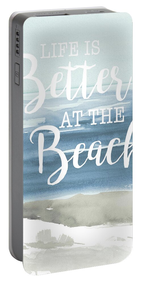 Beach Portable Battery Charger featuring the painting At The Beach by Lanie Loreth