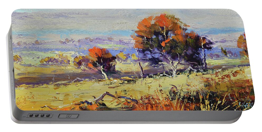 Nature Portable Battery Charger featuring the painting Bathurst Landscape by Graham Gercken