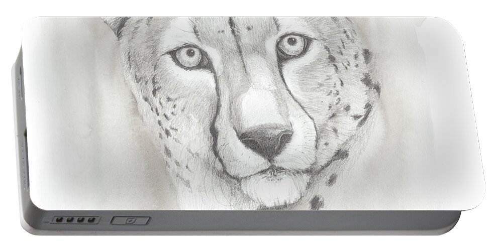 Animals Portable Battery Charger featuring the painting Big Cat Study I #1 by Grace Popp