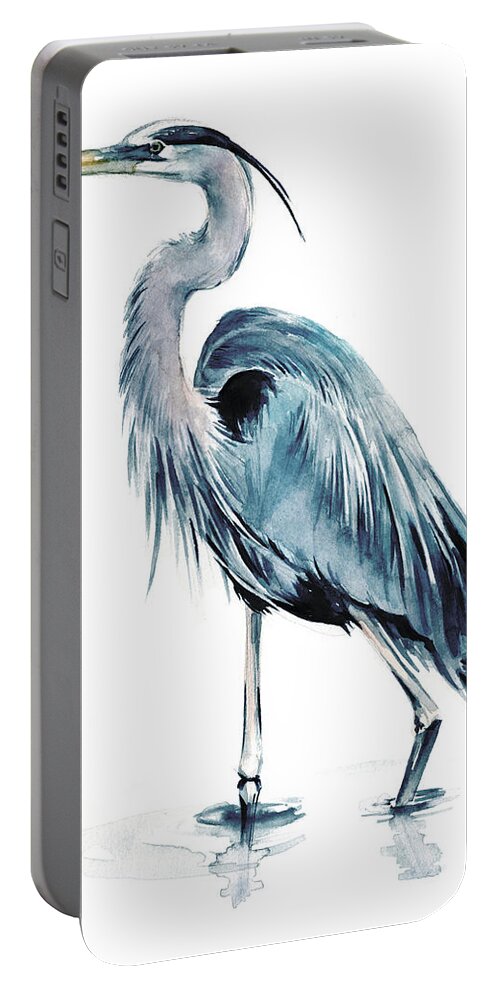 Coastal Portable Battery Charger featuring the painting Blue Blue Heron II #1 by Jennifer Paxton Parker