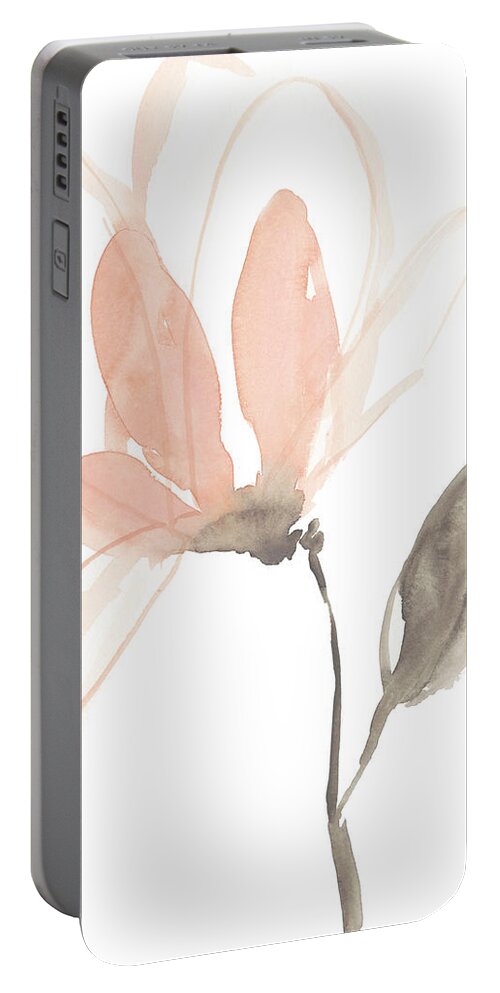 Botanical Portable Battery Charger featuring the painting Blush Petals I by Jennifer Goldberger