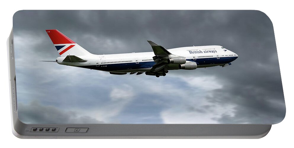 British Airways Boeing 747 Portable Battery Charger featuring the digital art Boeing 747-436 G-CIVB #2 by Airpower Art