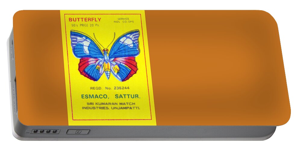Entomology Portable Battery Charger featuring the mixed media Butterfly by Unknown