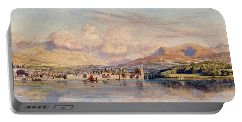 Caernarvon Portable Battery Charger featuring the painting Caernarvon #1 by John Brett