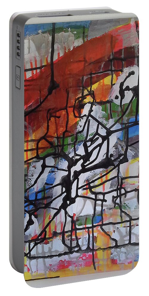  Portable Battery Charger featuring the painting Caos 08 by Giuseppe Monti