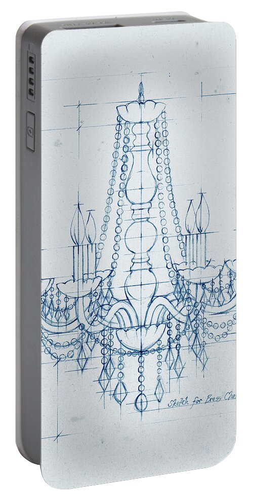 Decorative Portable Battery Charger featuring the painting Chandelier Draft Iv by Ethan Harper