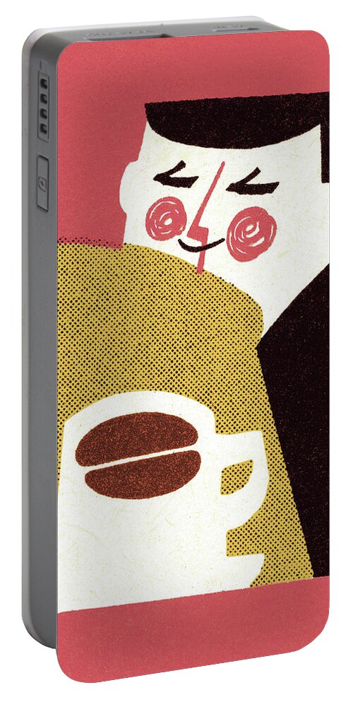 Adult Portable Battery Charger featuring the drawing Coffee Cup #1 by CSA Images