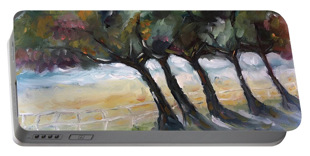 Country Portable Battery Charger featuring the painting Country Road #1 by Roxy Rich