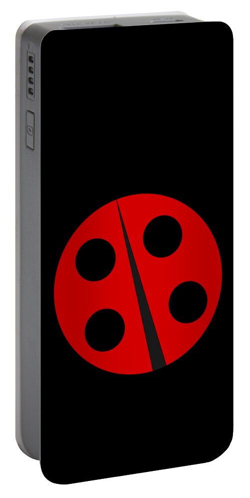 Cute Portable Battery Charger featuring the digital art Cute Ladybug #1 by Flippin Sweet Gear