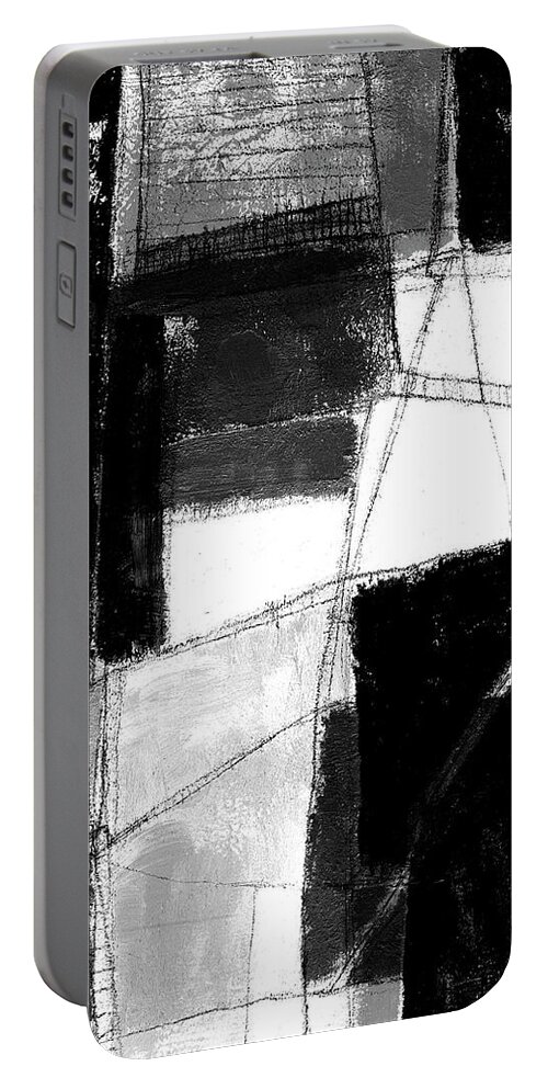 Abstract Portable Battery Charger featuring the painting Dynamic Deconstruct I by Jennifer Goldberger