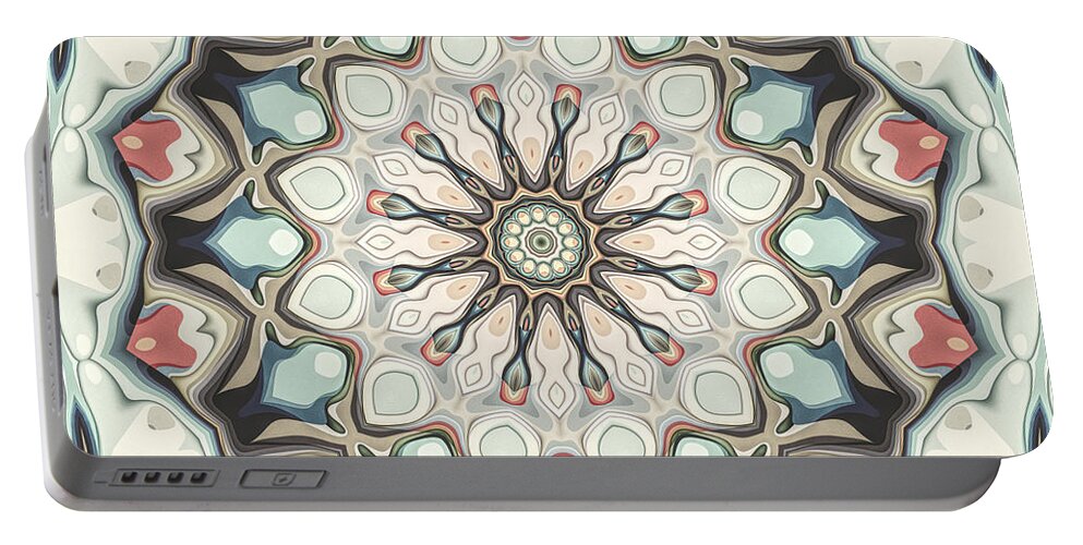Mandala Portable Battery Charger featuring the digital art Earth Tones Mandala #1 by Phil Perkins
