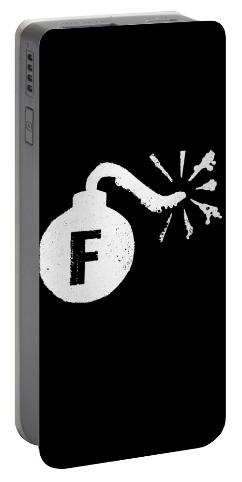 Cool Portable Battery Charger featuring the digital art F Bomb #1 by Flippin Sweet Gear