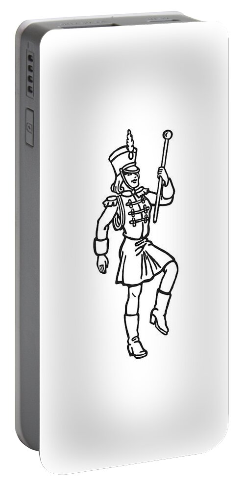 Accessories Portable Battery Charger featuring the drawing Female Drum Major #1 by CSA Images