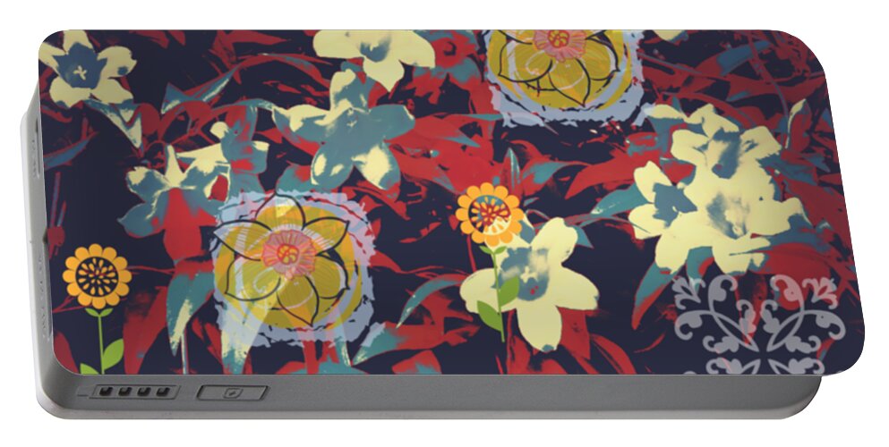Flowers Portable Battery Charger featuring the digital art Flowers #1 by Karen Francis