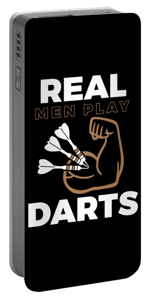Funny Darts Gift Portable Battery Charger featuring the digital art Funny Darts design Gift for Dart Players Pub Games Sports Professionals and Amateurs on the Dart Board #3 by Martin Hicks